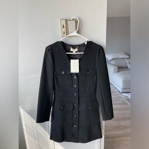 ALC Black Iris Stretch Crepe Mini Black Dress Size 2